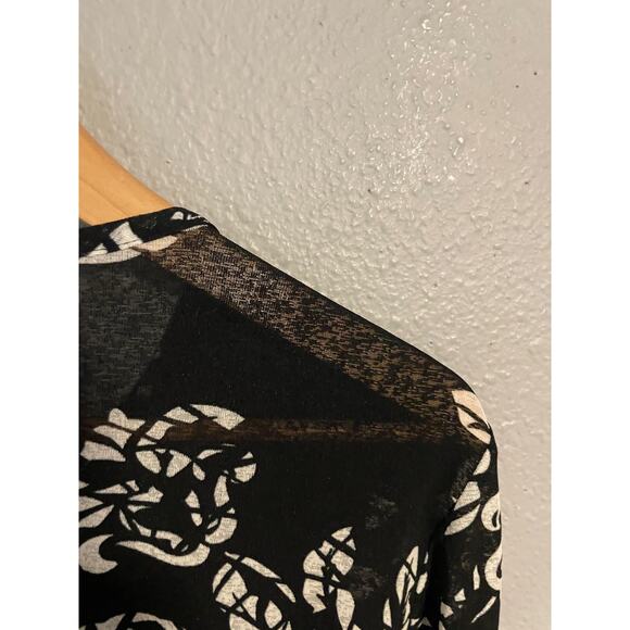 Requirements Shirt Womens Medium Floral Print Long Sleeve Semi Sheer Artsy Y2K - Picture 3 of 8